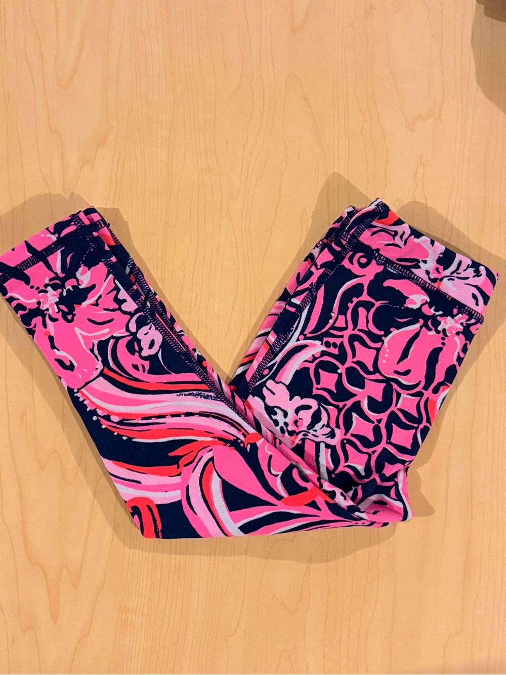 Lilly Pulitzer Pink & Navy Floral-Print Girls' Leggings